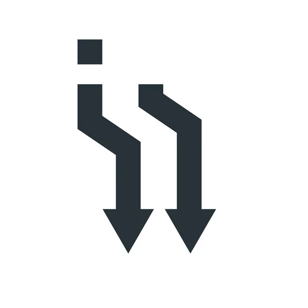 Sinal de vetor de ícone de seta para baixo e símbolo isolado no backgro branco —  Vetores de Stock