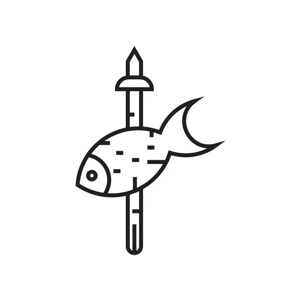 Fishing icon vector sign and symbol isolated on white background — Stock Vector