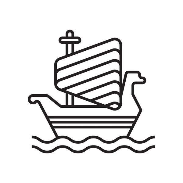 Ícone do navio vetor sinal e símbolo isolado no fundo branco — Vetor de Stock