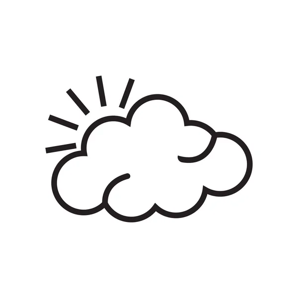 Dia nublado ícone vetor sinal e símbolo isolado no fundo branco, dia nublado logotipo conceito —  Vetores de Stock