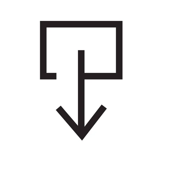 Κάτω βέλος εικονίδιο διάνυσμα σημάδι και σύμβολο που απομονώνονται σε λευκό backgro — Διανυσματικό Αρχείο