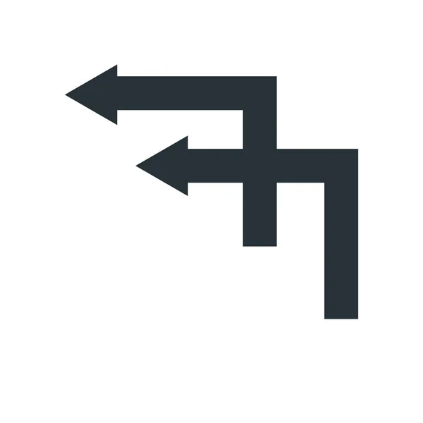 Αριστερό βέλος εικονίδιο διάνυσμα σημάδι και σύμβολο που απομονώνονται σε λευκό backgro — Διανυσματικό Αρχείο