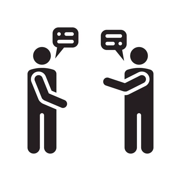 Talking pictogram vector teken en symbool geïsoleerd op een witte achtergrond, Talking logo concept pictogram — Stockvector