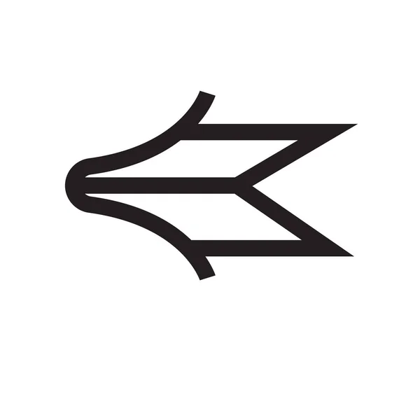 Знак вектора стрелки влево и символ, изолированные на белом backgro — стоковый вектор