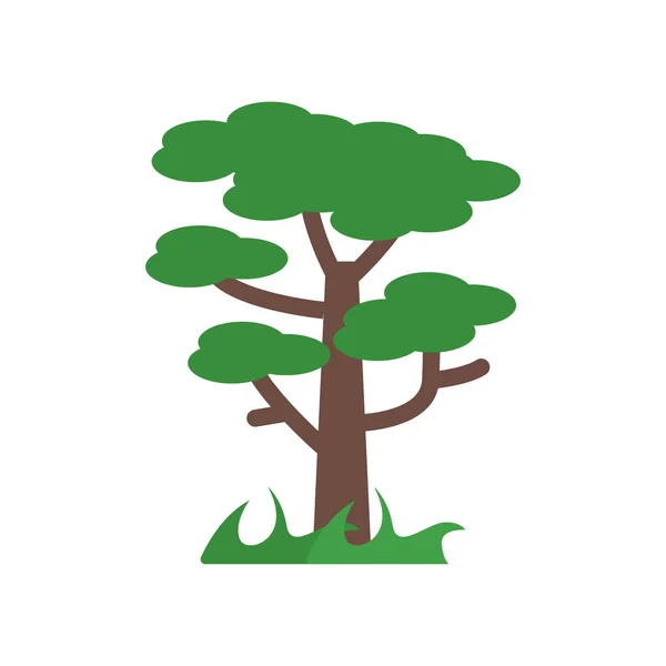 Träd ikonen vektor logga och symbol isolerad på vit bakgrund, T — Stock vektor