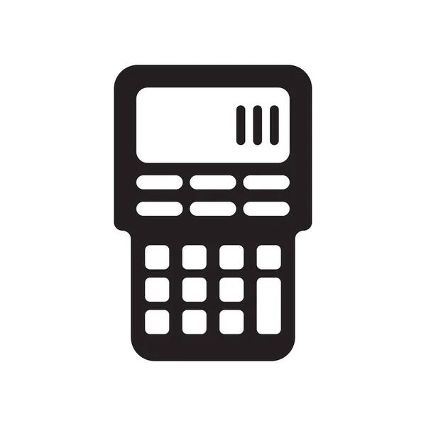 Signe vectoriel d'icône de calculatrice d'école et symbole isolé sur blanc — Image vectorielle