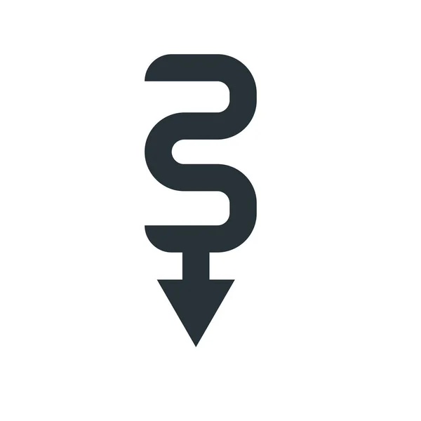 Icône flèche vers le bas signe vectoriel et symbole isolé sur fond blanc — Image vectorielle