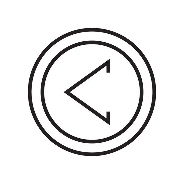 Balra nyíl ikon vektor jel és szimbólum elszigetelt fehér backgro — Stock Vector