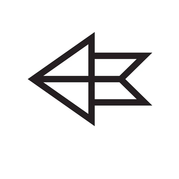 Freccia sinistra icona segno vettoriale e simbolo isolato sul backgro bianco — Vettoriale Stock