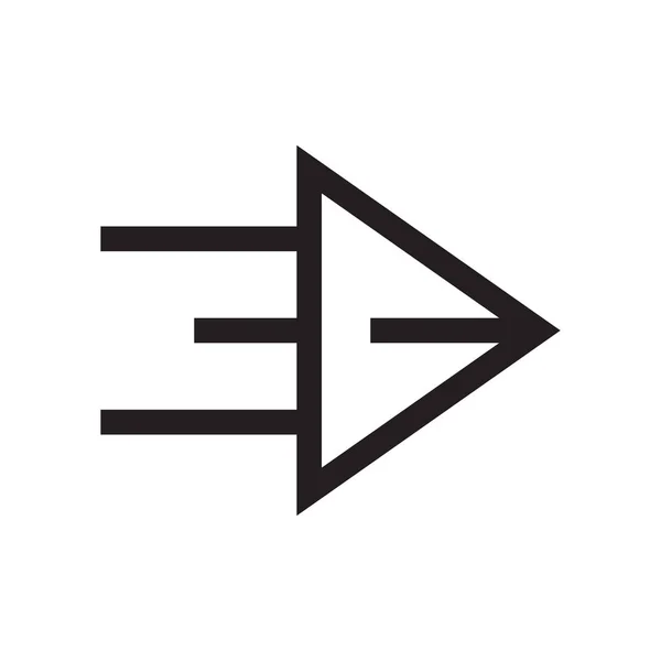 Sinal vetor ícone seta direita e símbolo isolado no backgr branco — Vetor de Stock