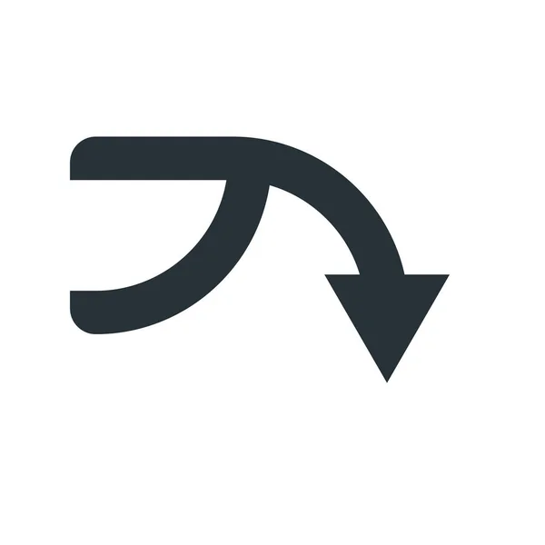 Ner pil ikonen vektor logga och symbol isolerad på vit backgro — Stock vektor