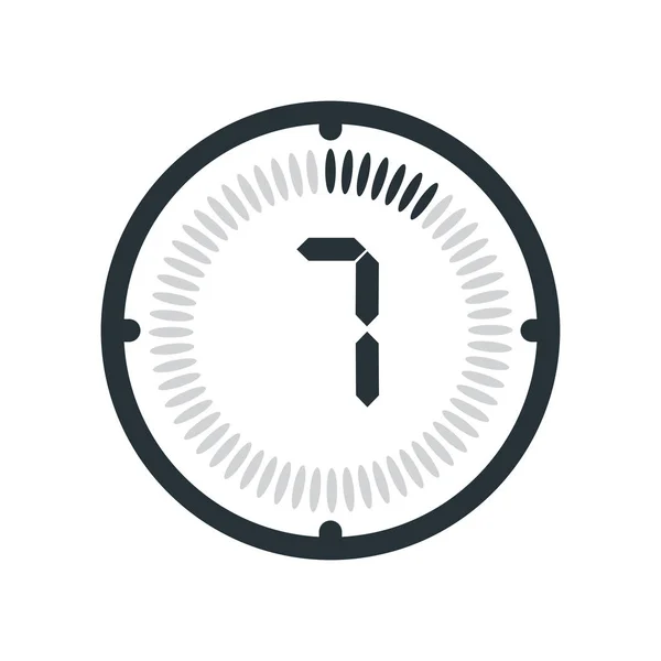 7 minuter ikonen isolerad på vit bakgrund, klocka och klockan — Stock vektor