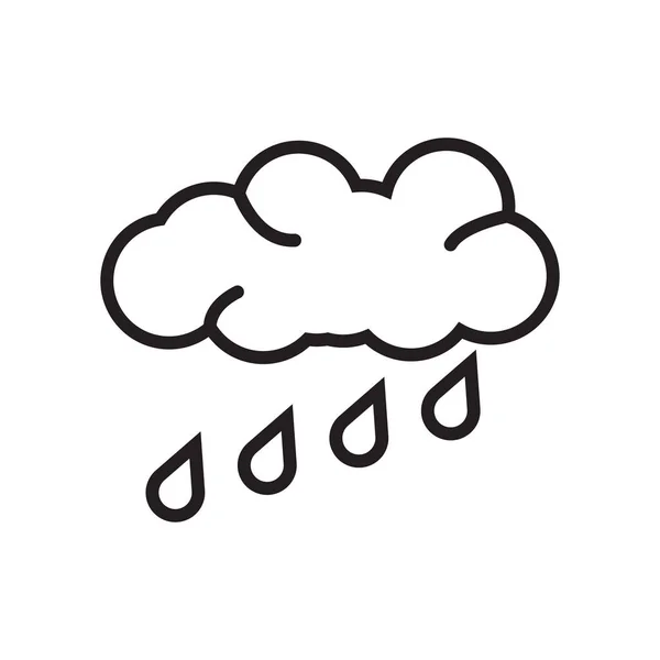 Icono de lluvia signo vectorial y símbolo aislado sobre fondo blanco, concepto de logotipo de lluvia — Vector de stock