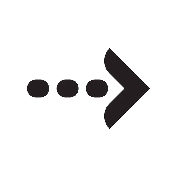 Sağ ok simge vektör işareti ve üzerinde beyaz backgr izole sembolü — Stok Vektör