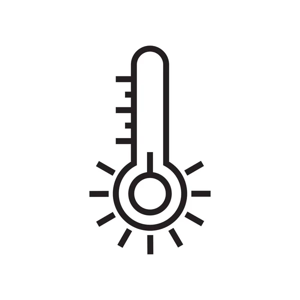 Thermometer pictogram vector teken en symbool geïsoleerd op een witte achtergrond, Thermometer logo concept — Stockvector