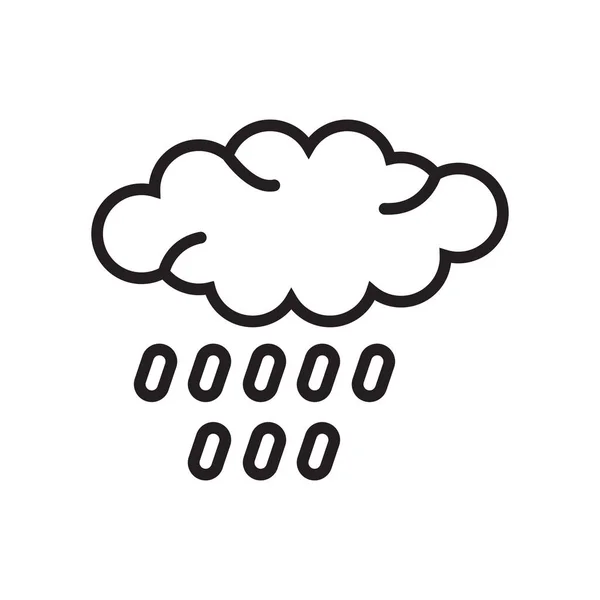 Icono de lluvia signo vectorial y símbolo aislado sobre fondo blanco, concepto de logotipo de lluvia — Vector de stock