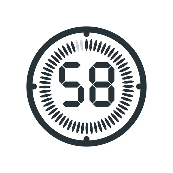 O ícone de 58 minutos isolado no fundo branco, relógio e watc — Vetor de Stock