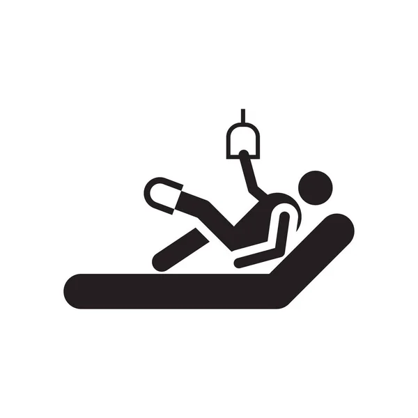 Signo de vector de icono de pierna rota y símbolo aislado en backgro blanco — Vector de stock