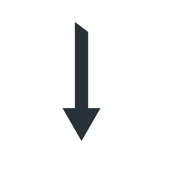 Signo de vector de icono de flecha hacia abajo y símbolo aislado en backgro blanco — Vector de stock