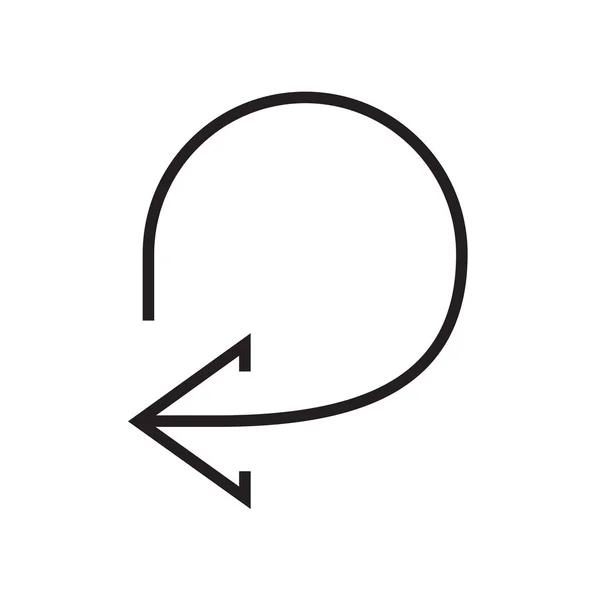 Sinal de vetor de ícone de seta circular e símbolo isolado no bac branco — Vetor de Stock