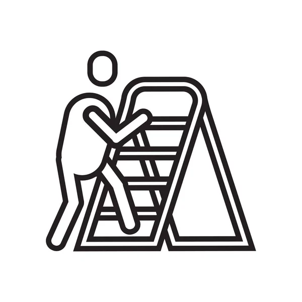 Signo de vector de icono de escalera y símbolo aislado sobre fondo blanco , — Archivo Imágenes Vectoriales