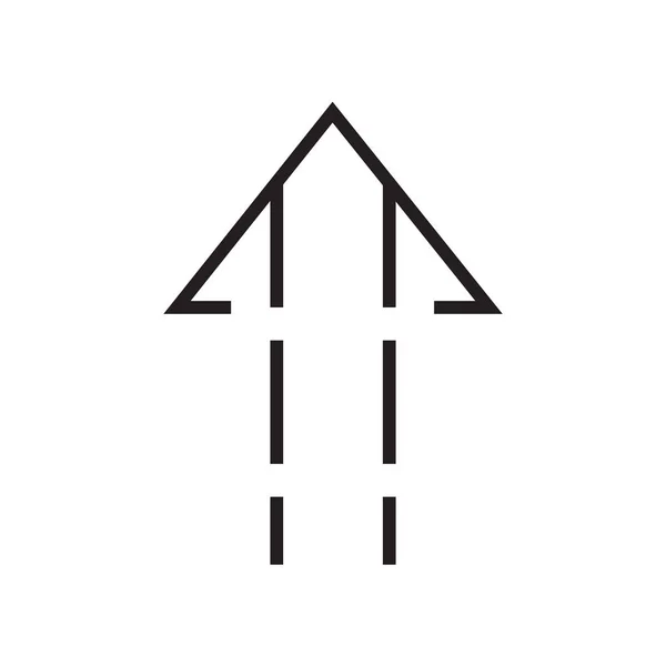 Hasta flecha icono signo vectorial y símbolo aislado en el fondo blanco — Vector de stock
