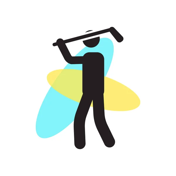 Icône de joueur de golf signe vectoriel et symbole isolé sur backgr blanc — Image vectorielle