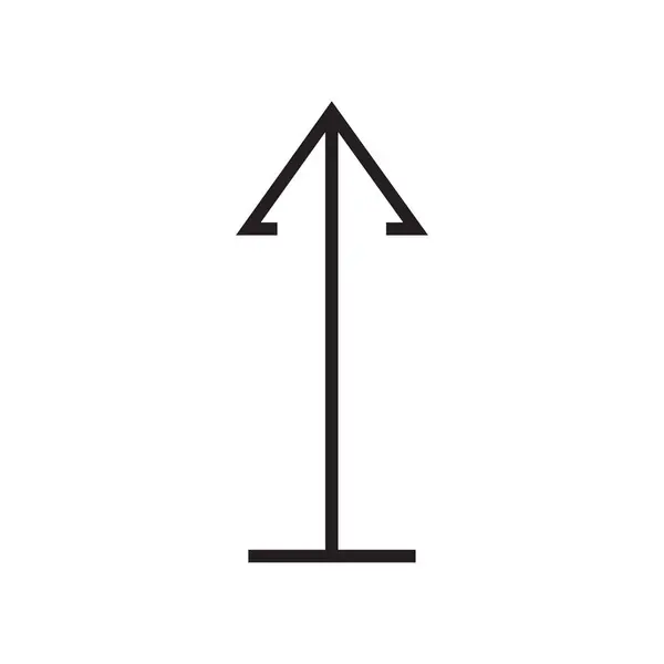Seta para cima ícone vetor sinal e símbolo isolado no backgroun branco —  Vetores de Stock