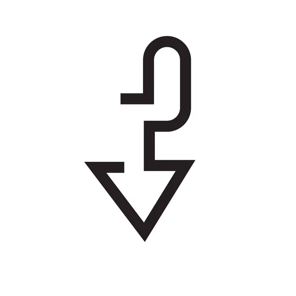 Κάτω βέλος εικονίδιο διάνυσμα σημάδι και σύμβολο που απομονώνονται σε λευκό backgro — Διανυσματικό Αρχείο