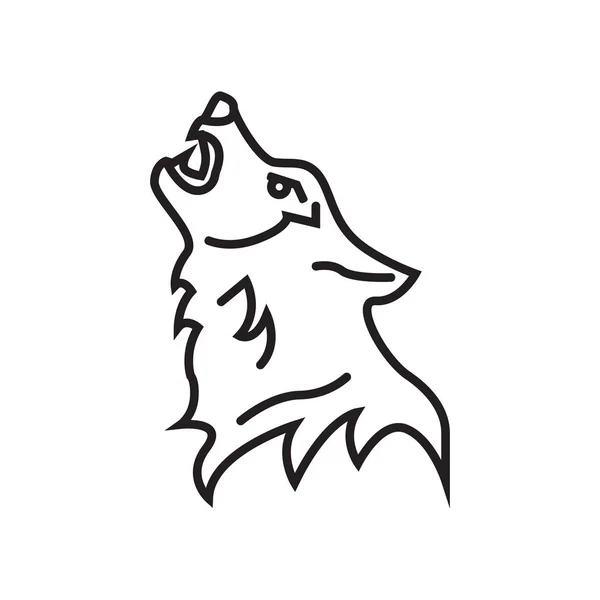 Lobo icono signo vectorial y símbolo aislado sobre fondo blanco, W — Archivo Imágenes Vectoriales