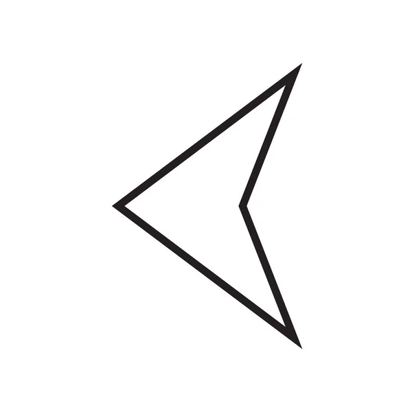 Ícone de seta esquerda sinal vetor e símbolo isolado no backgro branco —  Vetores de Stock