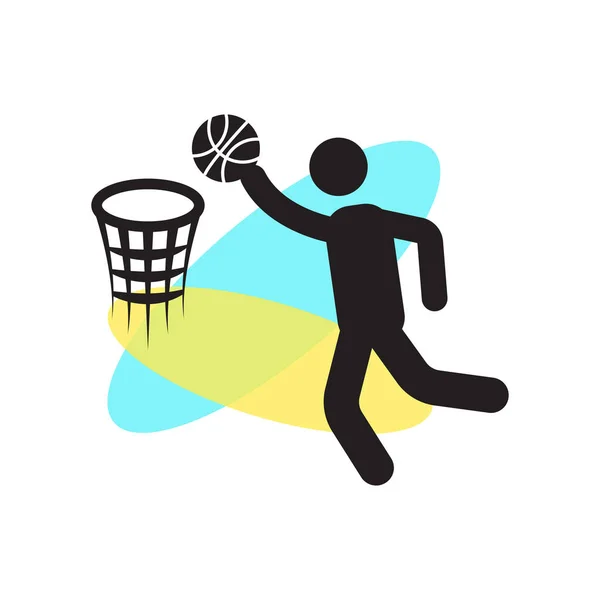 Баскетболист забил иконку вектор знак и символ изолированы о — стоковый вектор