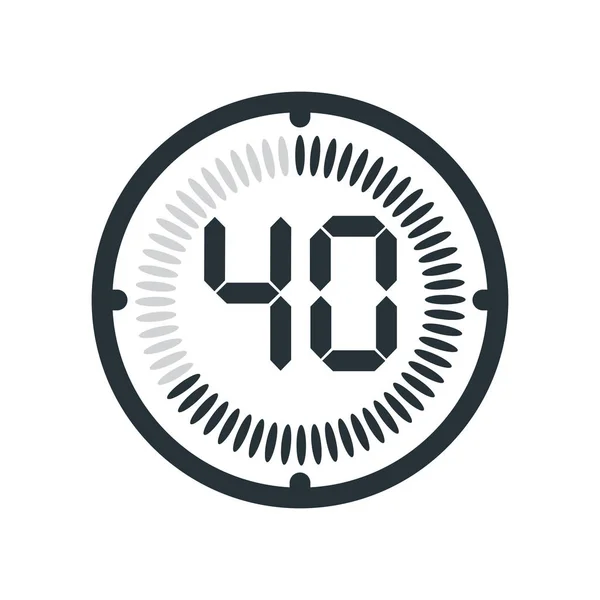 O ícone de 40 minutos isolado no fundo branco, relógio e watc — Vetor de Stock