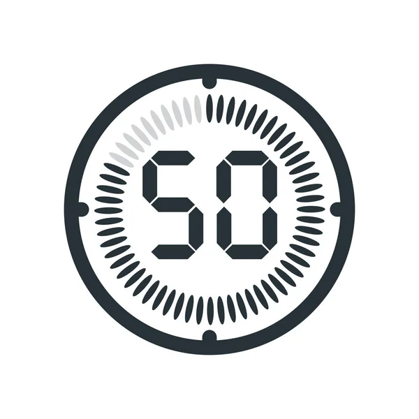 O ícone de 50 minutos isolado no fundo branco, relógio e watc — Vetor de Stock