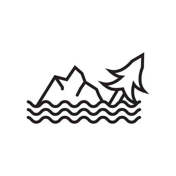 Icono de inundación signo vectorial y símbolo aislado sobre fondo blanco , — Vector de stock