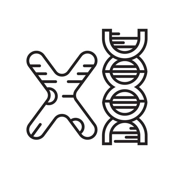 Sinal de vetor de ícone cromossômico e símbolo isolado no backgro branco — Vetor de Stock