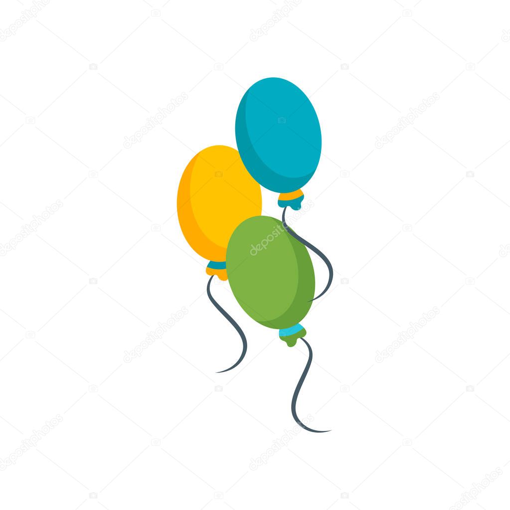 Balloons icon vector sign and symbol isolated on white background, Balloons logo concept