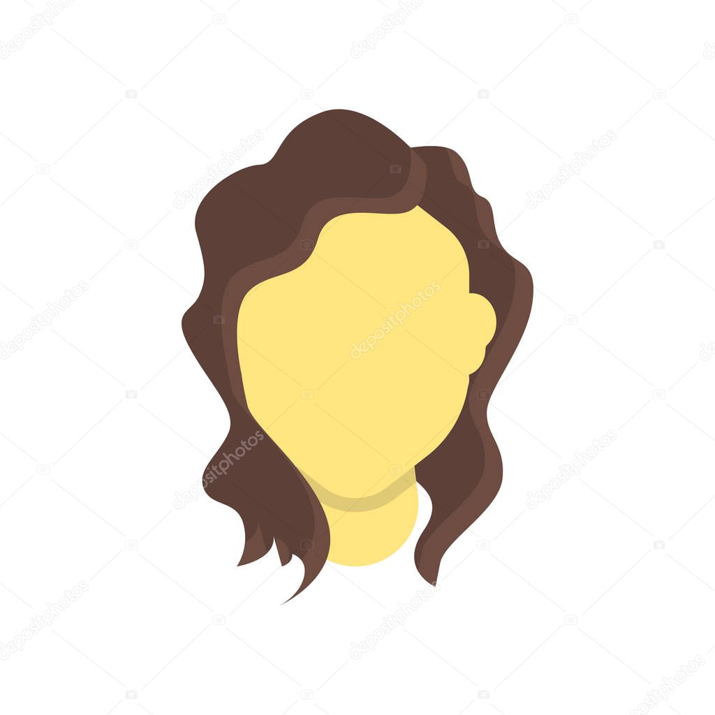 Woman hair icon vector isolated on white background for your web and mobile app design, Woman hair logo concept