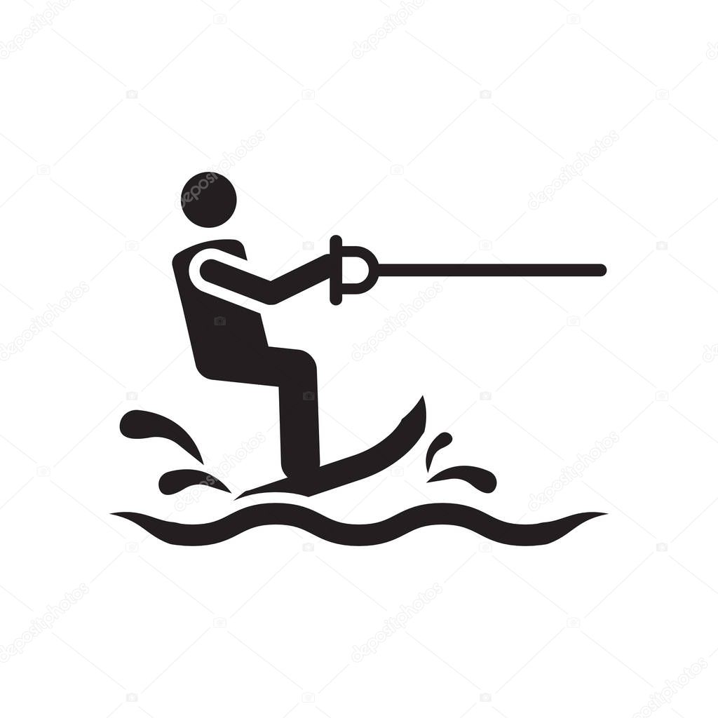 Water Ski icon vector isolated on white background for your web and mobile app design, Water Ski logo concept