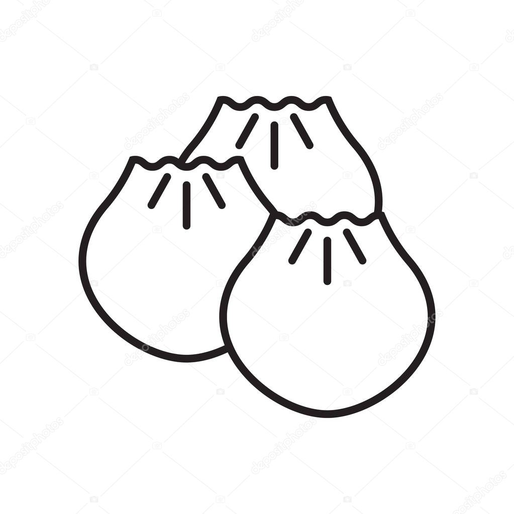 Dumpling icon vector isolated on white background for your web and mobile app design, Dumpling logo concept