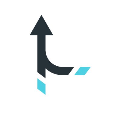 Ok simge vektör işareti ve üzerinde beyaz adam izole sembolü