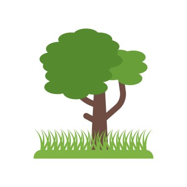 Ağaç simge vektör işareti ve beyaz arka plan üzerinde T izole sembolü