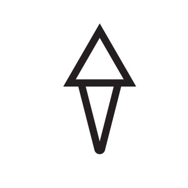 Ok simge vektör işareti ve üzerinde beyaz adam izole sembolü