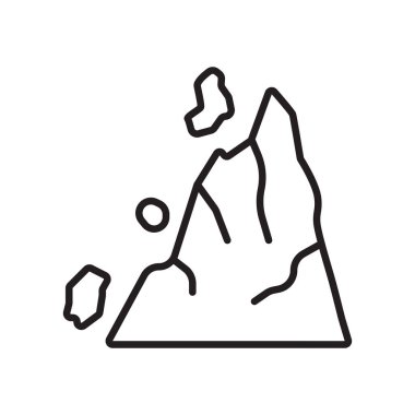 Heyelan simge vektör işareti ve üzerinde beyaz backgrou izole sembolü