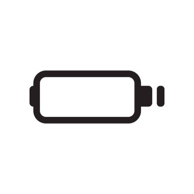 Pil simgesi vektör işareti ve beyaz arka plan üzerinde izole sembolü