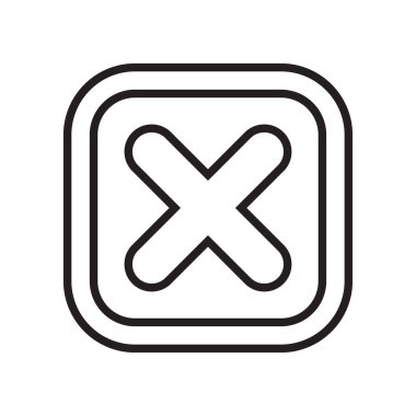 Simge vektör işareti ve beyaz arka plan üzerinde izole sembolü iptal,