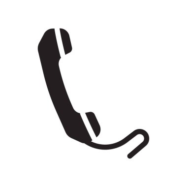 Telefon ahizesi simge vektör işareti ve üzerinde beyaz izole sembolü