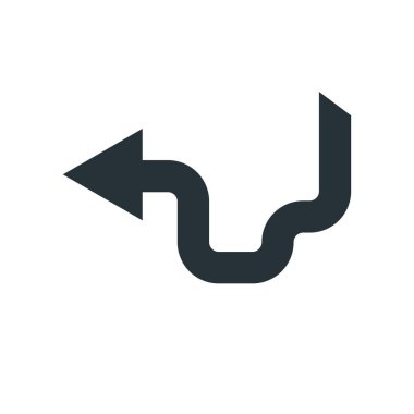 sol ok simge vektör işareti ve üzerinde beyaz backgro izole sembolü