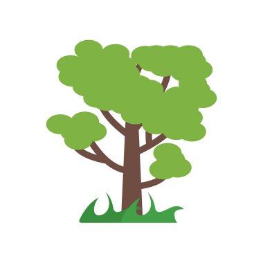 Ağaç simge vektör işareti ve beyaz arka plan üzerinde T izole sembolü