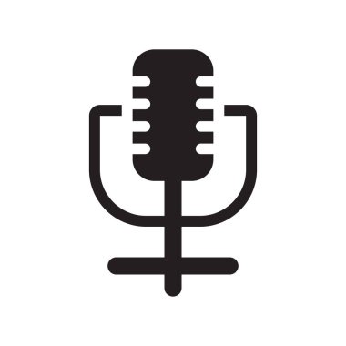 Mikrofon simge vektör işareti ve üzerinde beyaz backgro izole sembolü